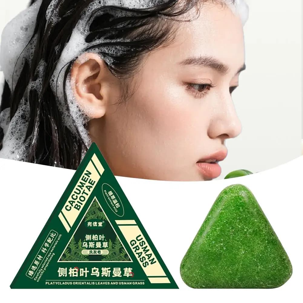 Savon Usman fait à la main, extraits de plantes, shampoing vert, nettoyage hydratant du cuir chevelu, contrôle des cheveux, huile épaississante X2S4