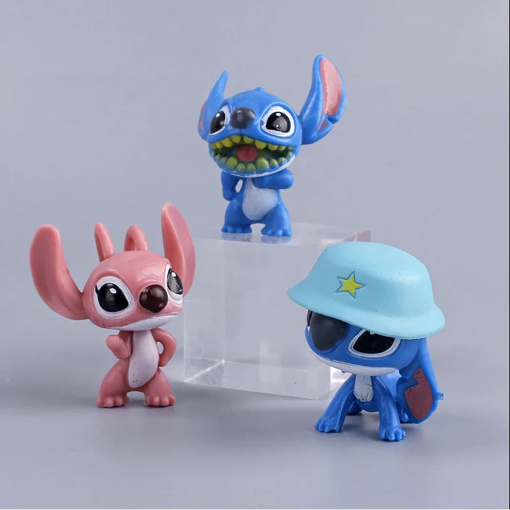 @@! Figurines de dessin animé Disney Lilo et Stitch, jouets à la main avec Scrump, modèle de décoration, nouvelle collection 2025, 10 pièces