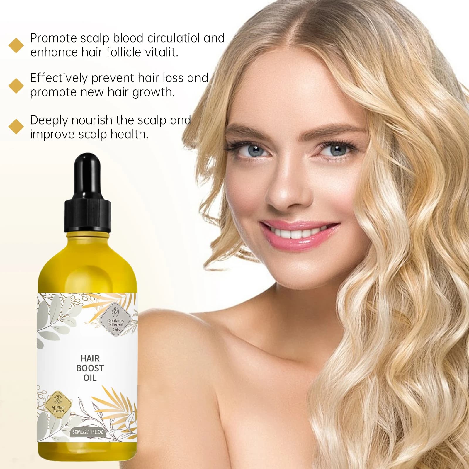 Huile de croissance des cheveux, 2 pièces, 60ml, plus épaisse, prévient la perte de cheveux, avec huiles de romarin et de ricin, Booster du cuir chevelu pour l'amélioration quotidienne