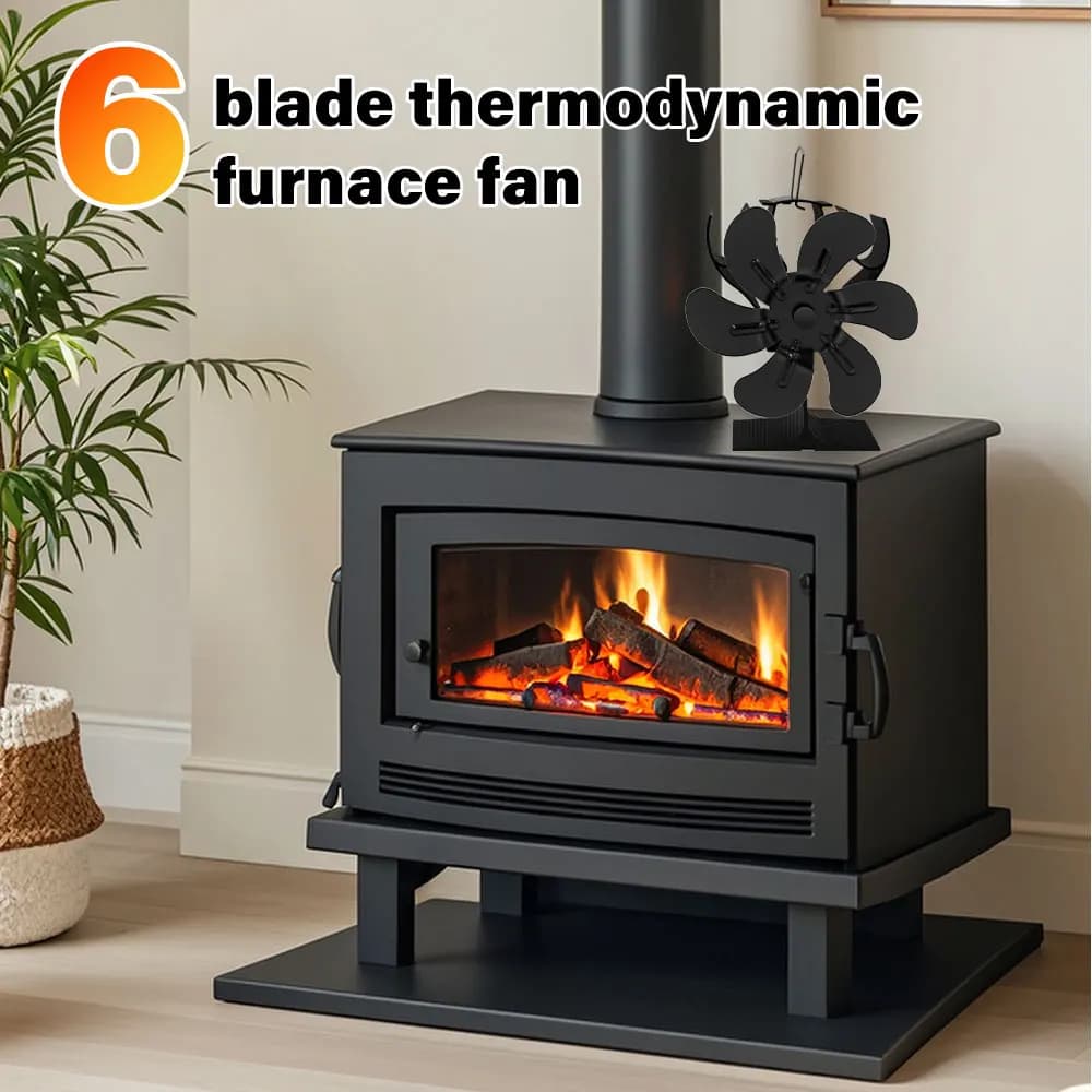 Ventilateur de poêle à chaleur à 6 pales