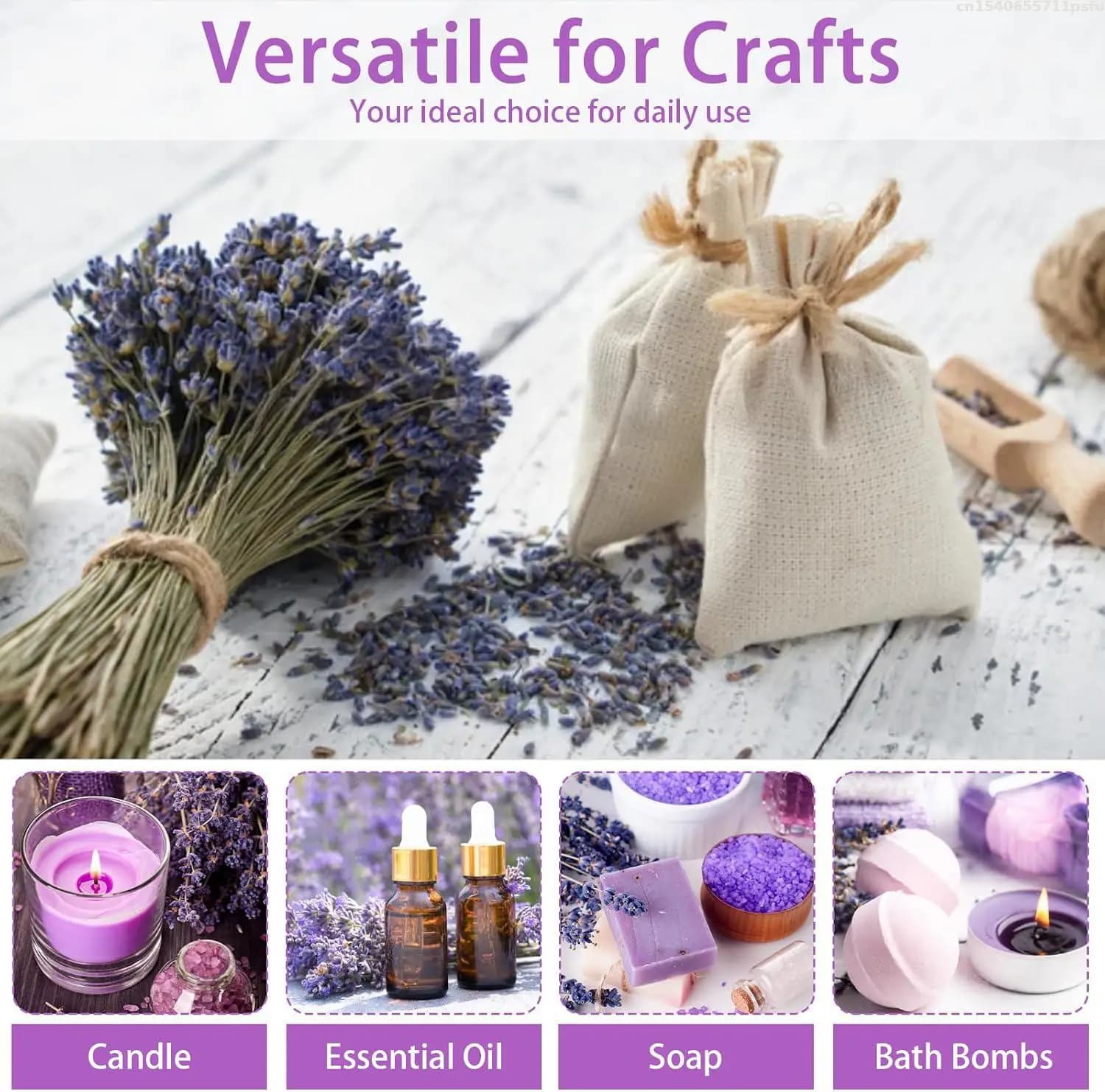 Fleurs séchées de lavande aromatiques naturelles de haute qualité pour le rembourrage de coussins, la fabrication de bougies/savons/encens, la décoration de mariage et de la maison