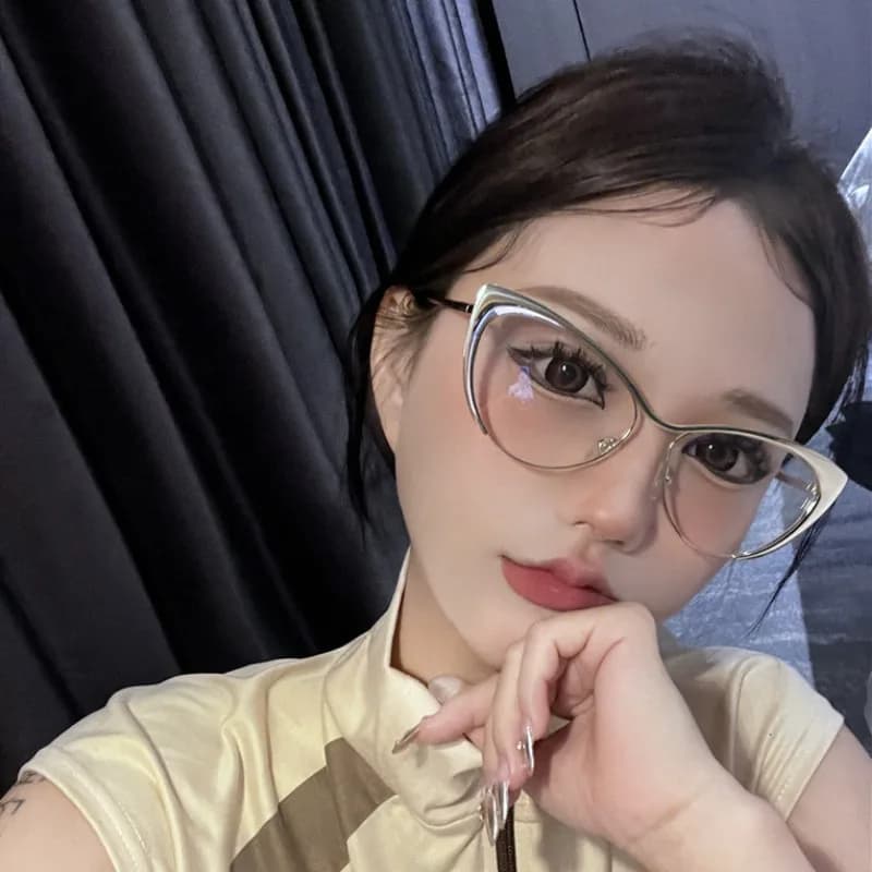 Monture de lunettes de vue œil de chat pour femme, lunettes de mode pour fille, lunettes bloquant la lumière bleue pour femme