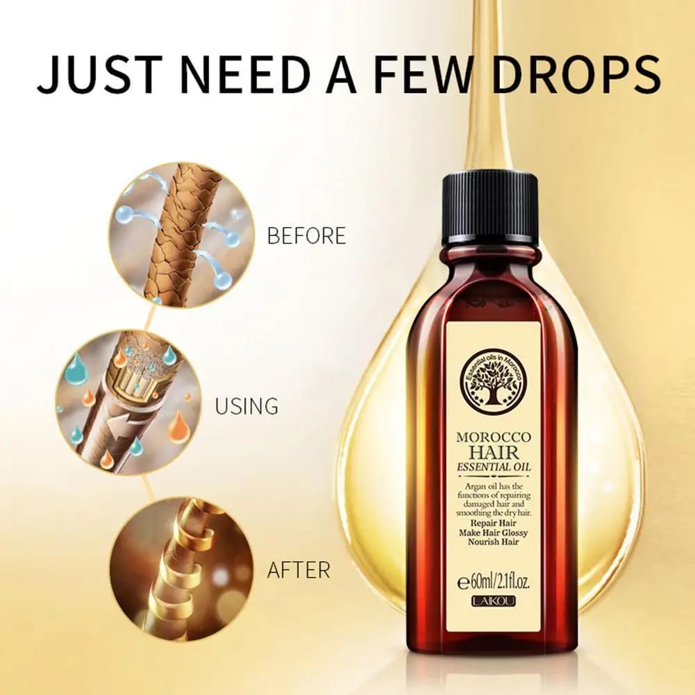 LAIKOU Hearth – huile d'argan marocaine pour cheveux bouclés et crépus