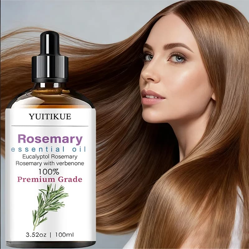 Huile essentielle de romarin YUITIKUE |   Formule 100% Eucalyptol et Verbenone de qualité supérieure |   Pour les soins capillaires et l'aromathérapie 100ml