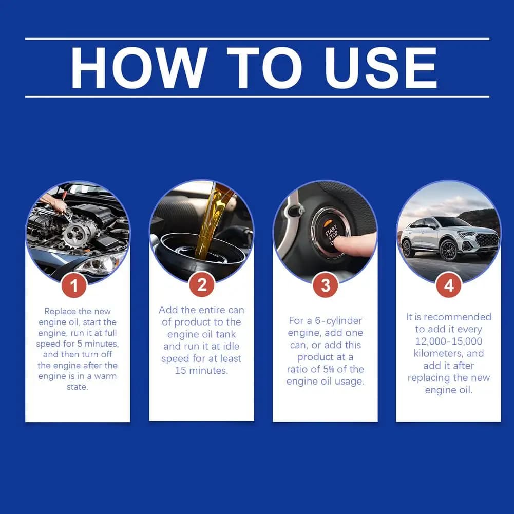 Agent de protection Anti-usure pour moteur de voiture, réduit la consommation de carburant, essence, Diesel, additif d'huile, nettoyant pour moteur, convertisseur catalytique