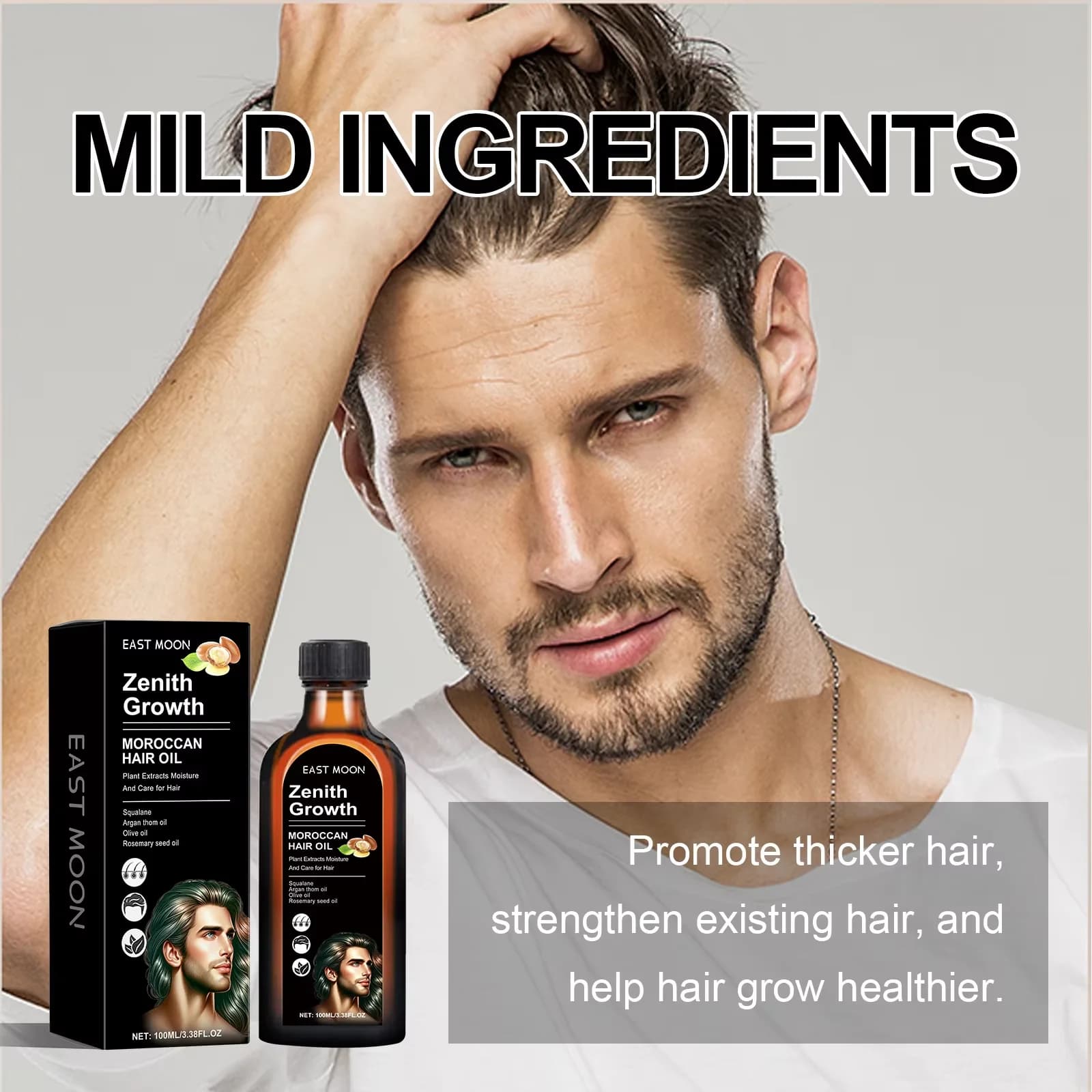 Huile Essentielle Traitante pour la Croissance des Cheveux, Nourrissante et Hydratante, Anti-Frisottis, pour Cheveux Secs et Abîmés, à la Rosemarie, pour la Repousse Capillaire