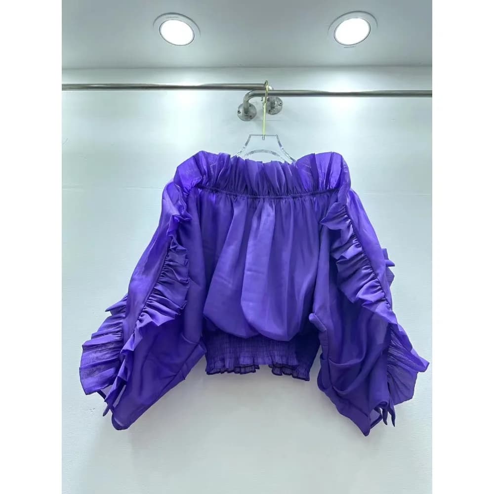 Neploe volants à manches longues Sexy réduction de l'âge Ropa Mujer Slash cou doux épices filles chemise froncé taille mince élégant Moda hauts