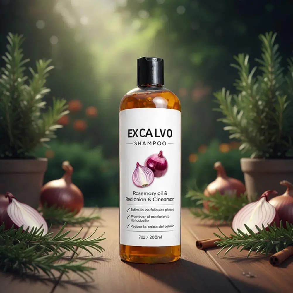 Shampoo à l'oignon rouge et à l'huile de romarin pour équilibrer le cuir chevelu, anti-frisottis, augmenter la densité, lisser et faire briller les cheveux, pour une coiffure lourde et volumineuse