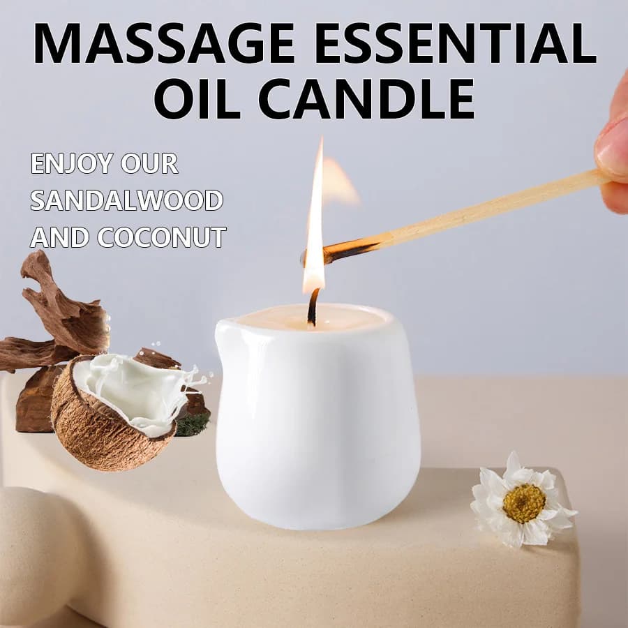 Bougie de massage naturelle parfumée aux fruits. Chaleur faible. 1,69 oz, cire de noix de coco. Hydratant. Pour la maison et la Saint-Valentin. Luxe naturel. Apaisant