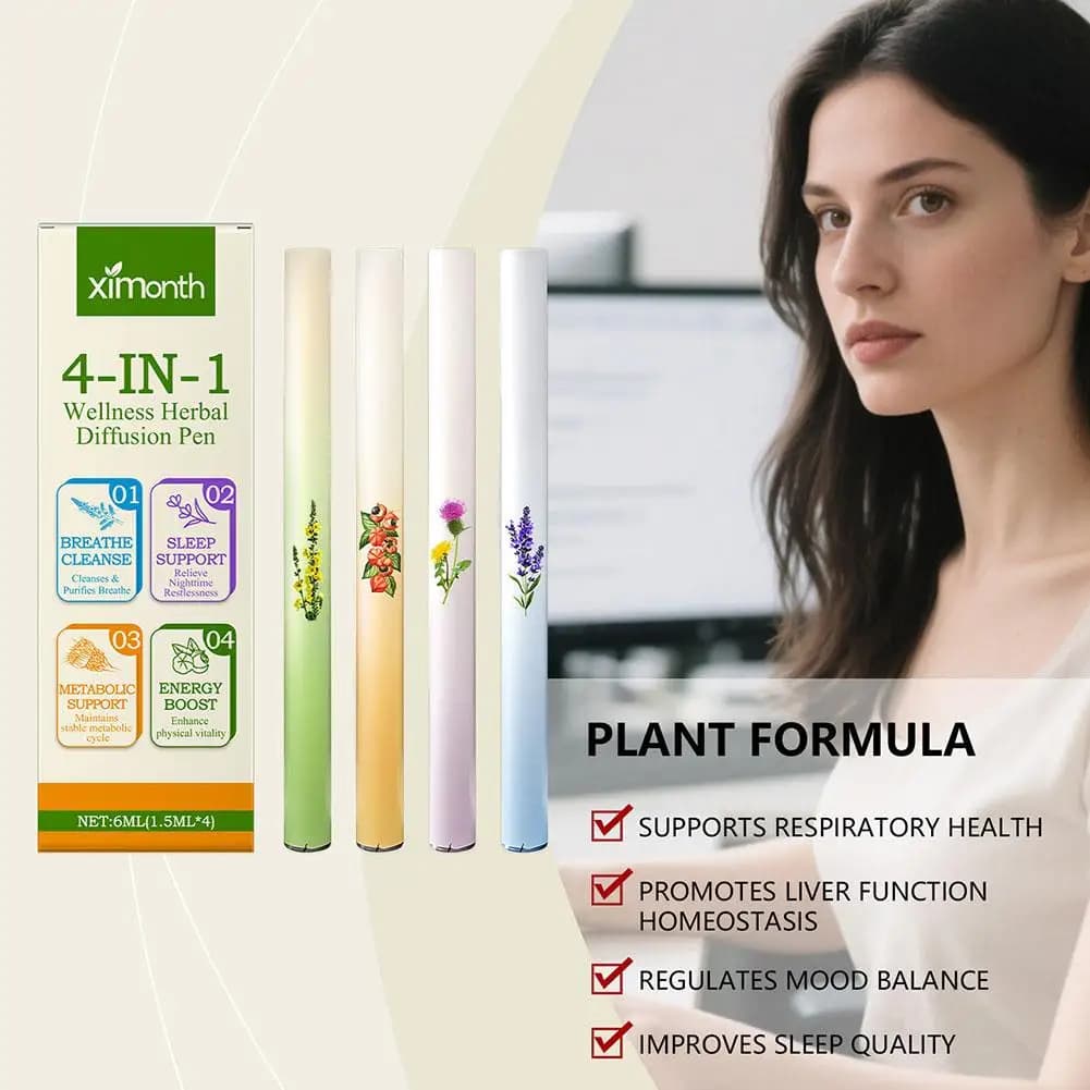 Stylo diffuseur d'aromathérapie 4 en 1, revigorant, relaxant les sens, respiration claire, stylo de nettoyage des poumons