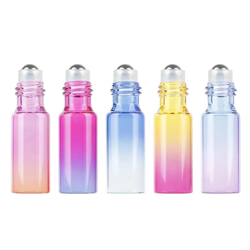 Flacons en verre à bille roulante en métal, flacons pour huile essentielle, parfum de Cologne, test d'échantillon de voyage, 5ml, 30 pièces, 50 pièces, 100 pièces