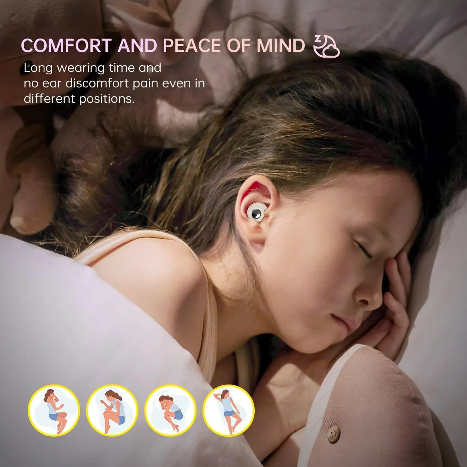 Bouchons d'oreille en Silicone Eayburst pour dormir Bouchons d'oreilles réutilisables ultra confortables avec bouchon d'oreille de protection auditive antibruit