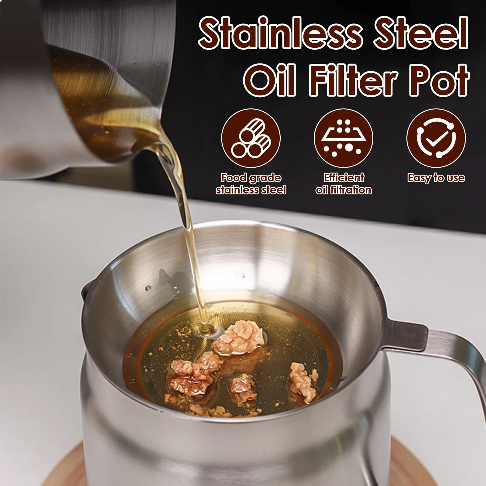 Pot de filtre à huile en acier inoxydable