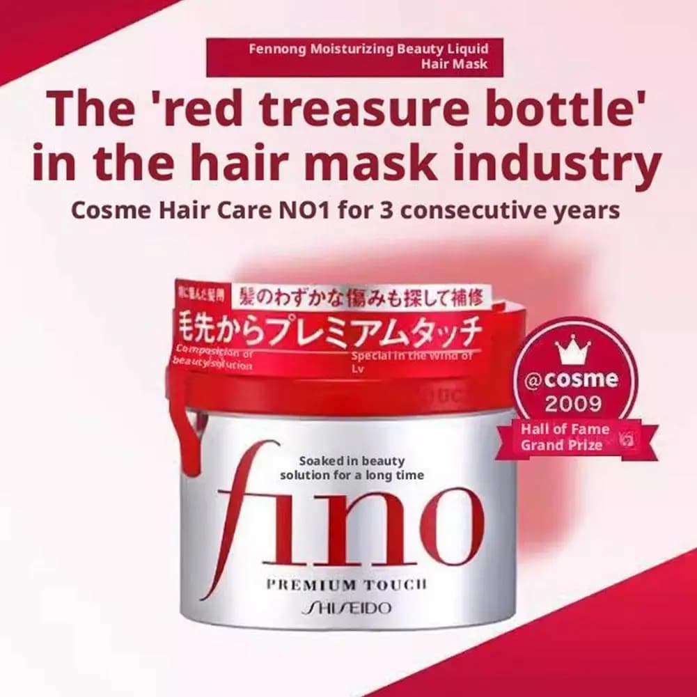 Shampooing/après-shampooing/masque capillaire Premium Touch Fino, réparation des cheveux abîmés, contrôle du sébum, lissage des cheveux crépus pour des mèches soyeuses et volumineuses