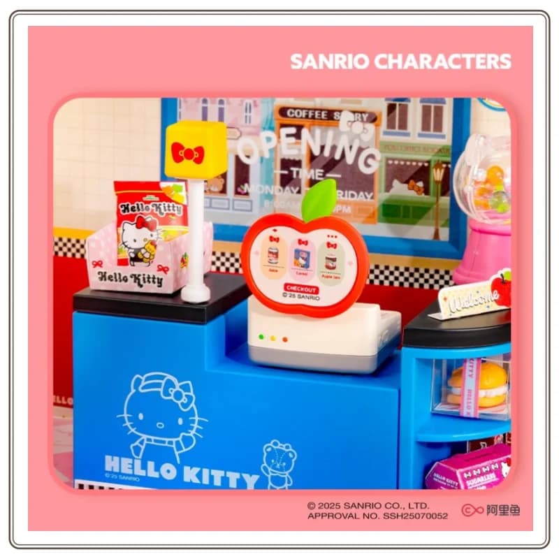Nouveau Rolife Sanrio Super monde Hello Kitty scène boîte aveugle bébé maison assemblage jouet créatif ornement cadeau femme Surprise cadeau