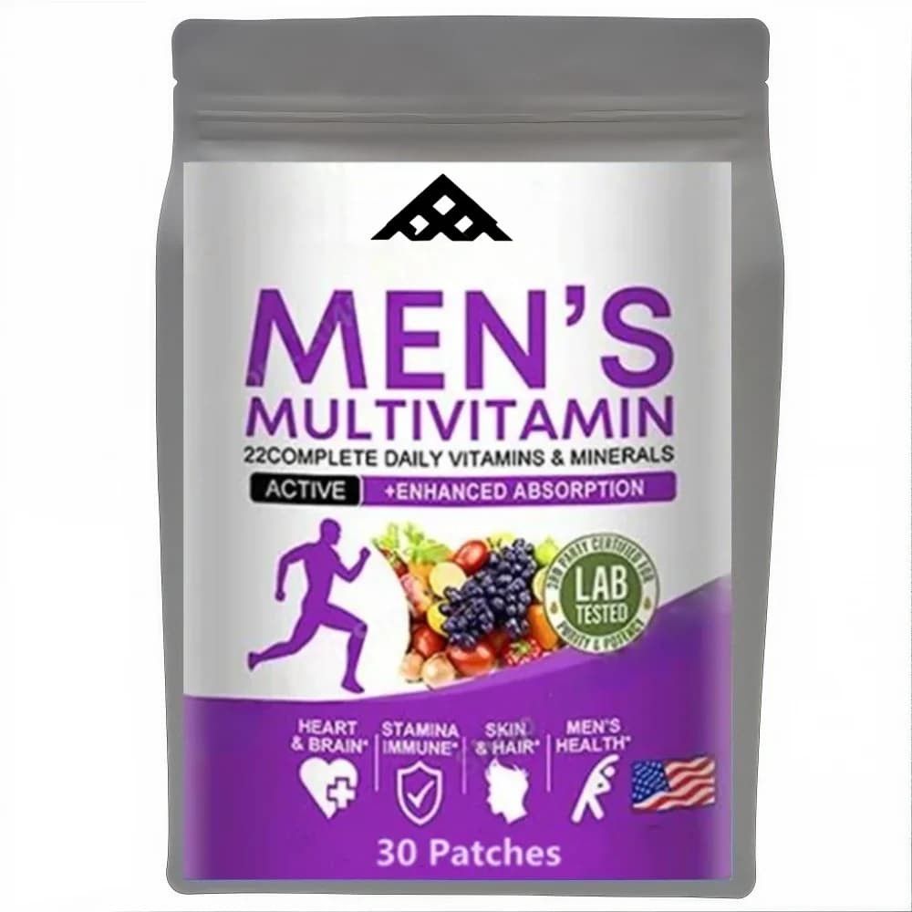 Patchs multivitaminés quotidiens pour hommes – 22 vitamines et minéraux pour l'immunité, l'énergie et la santé globale, livraison gratuite ﻿
