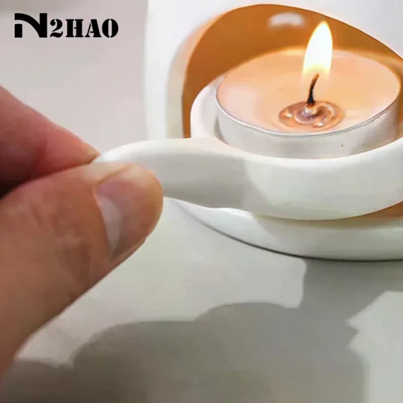 Brûleur d'encens en céramique blanche, bougie d'huile essentielle, diffuseur d'aromathérapie, poêle chauffant creux, décoration de maison du moyen-orient, ornement