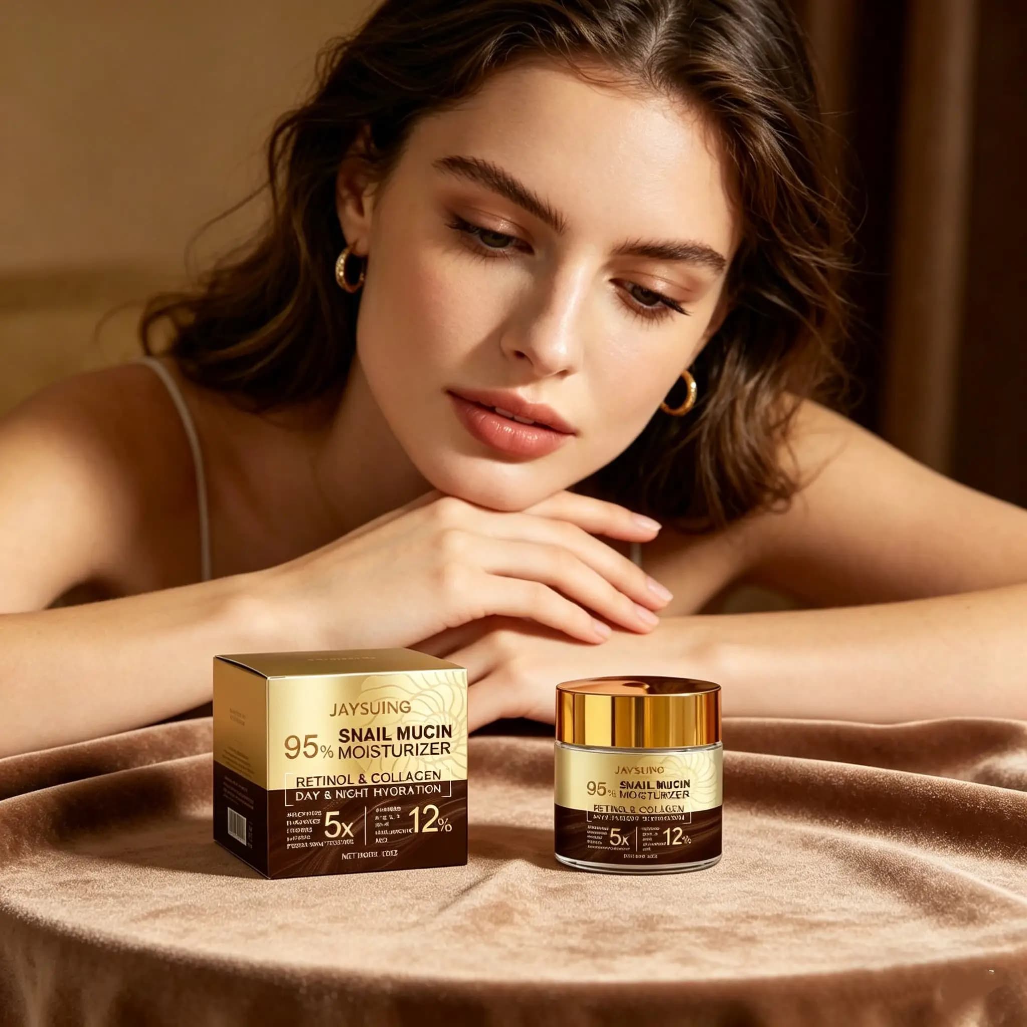 Crème hydratante à Mucin d'escargot, rajeunissante au collagène, Anti-âge, rides, lifting ferme, éclaircissante, acide hyaluronique au rétinol, crème de jour et de nuit, 95%