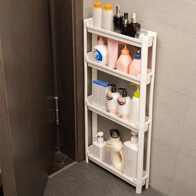 Armoire de rangement derrière la porte, support de rangement pour salle de bain et cuisine, armoire étroite multicouche, gain de place, chariot de rangement