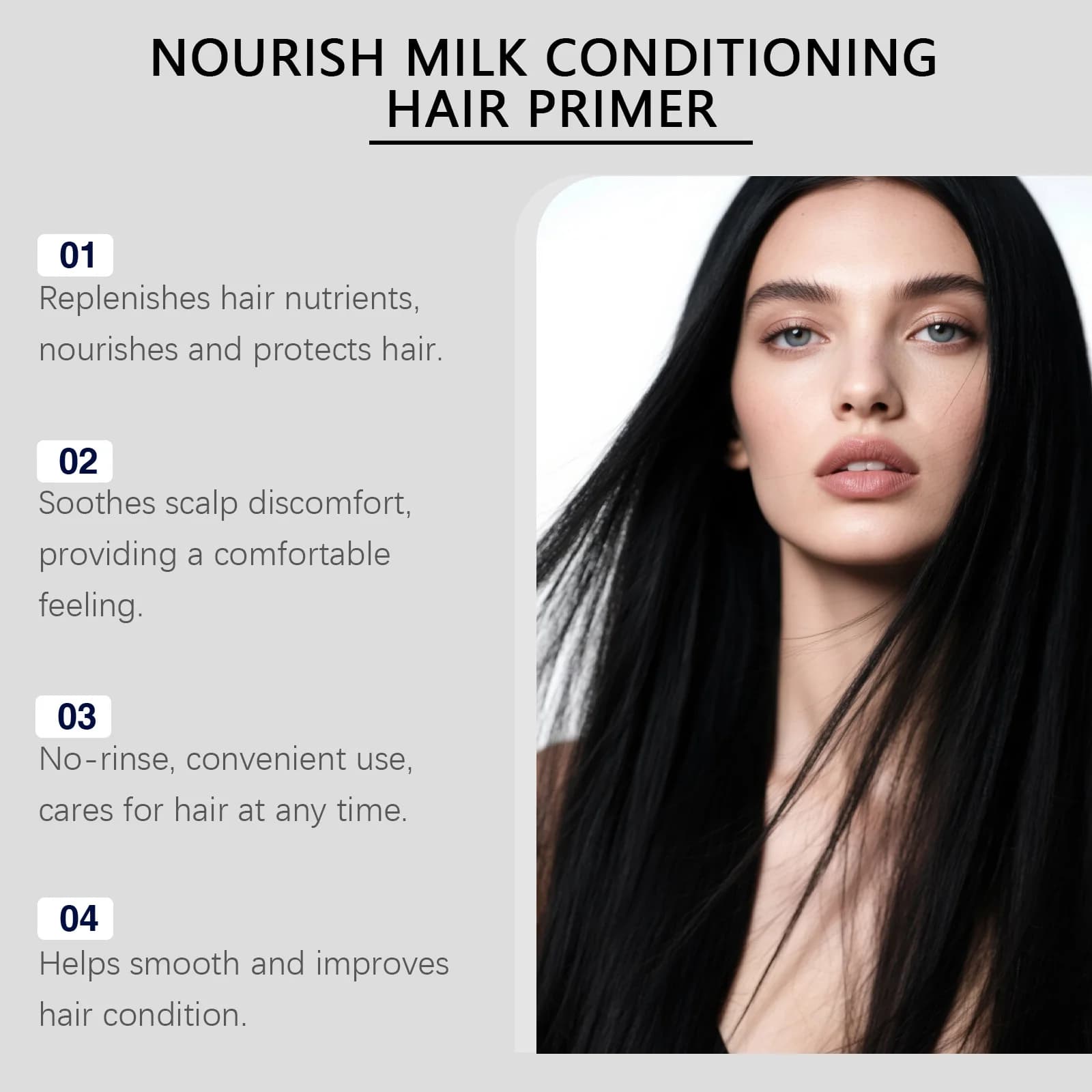 Lait sans rinçage dans les cheveux, avec extrait d'avoine, huile d'olive pour hydratation, brillance, Protection thermique, brume démêlante légère, sans rinçage