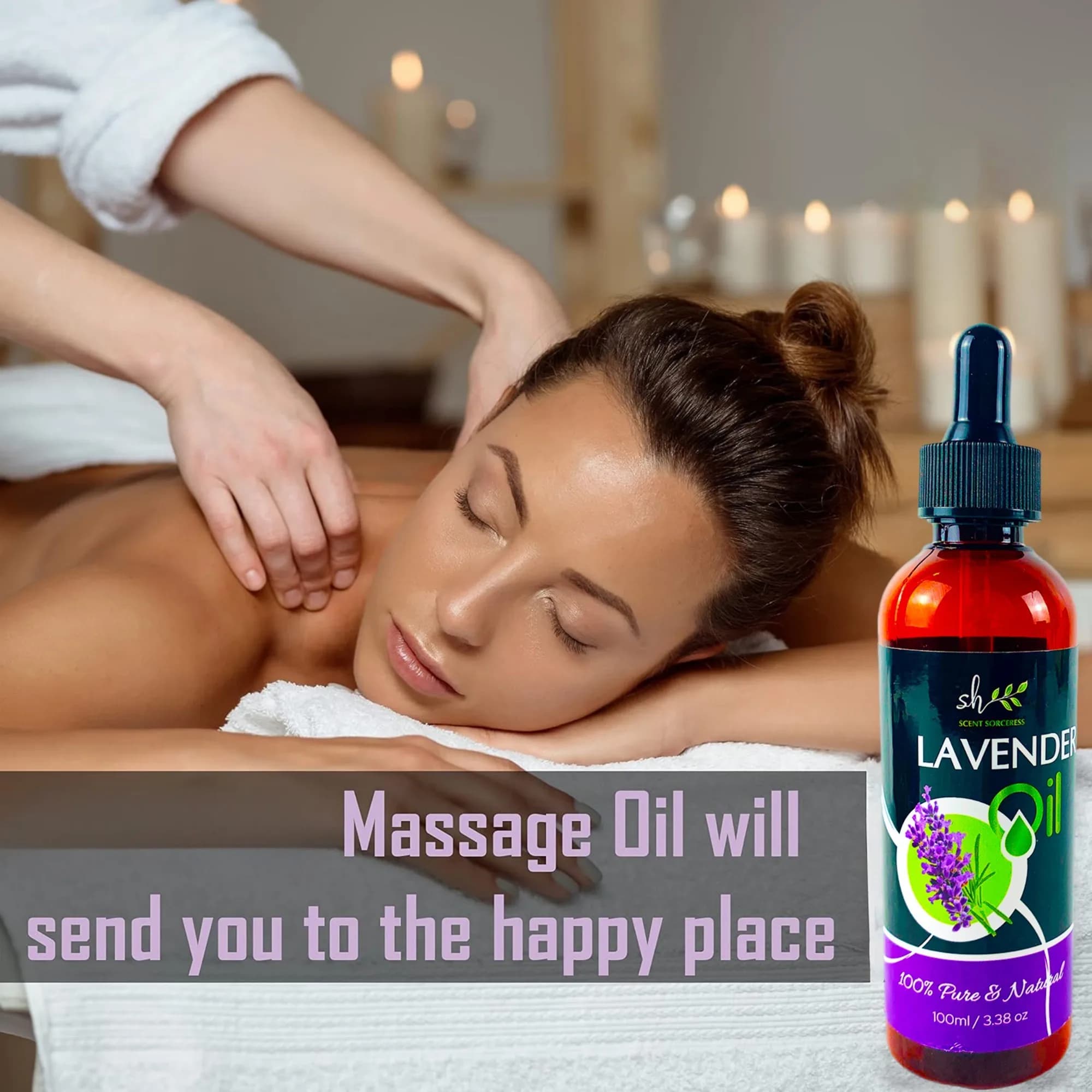 Huile essentielle de Massage à la lavande naturelle Pure