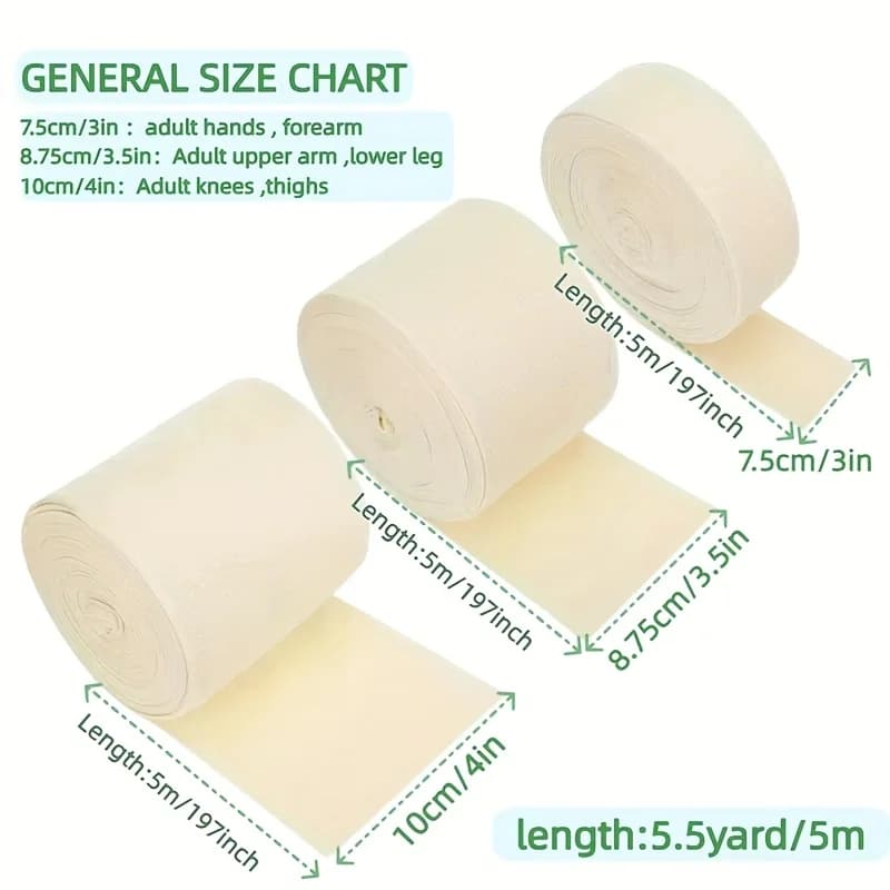 Bande tubulaire élastique portable, 1 rouleau, peut être coupée et compressée, pour plusieurs parties du corps, plusieurs tailles disponibles