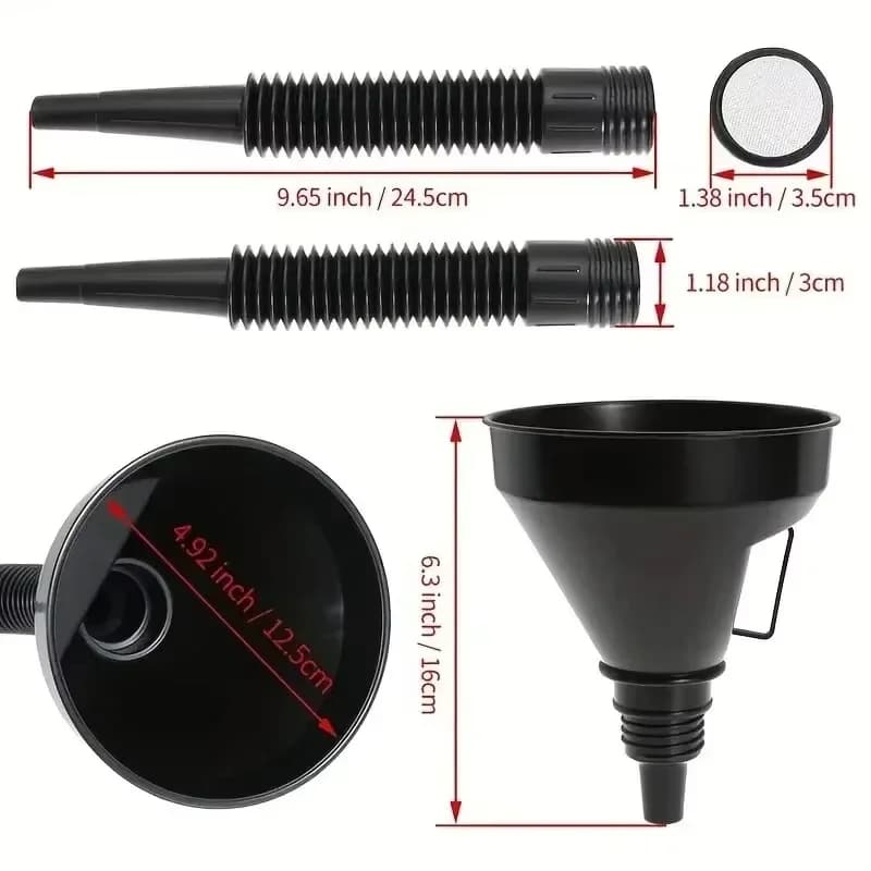 1 entonnoir multifonctionnel flexible : outil de vidange d'huile anti-fuite avec large ouverture et poignée pour automobile