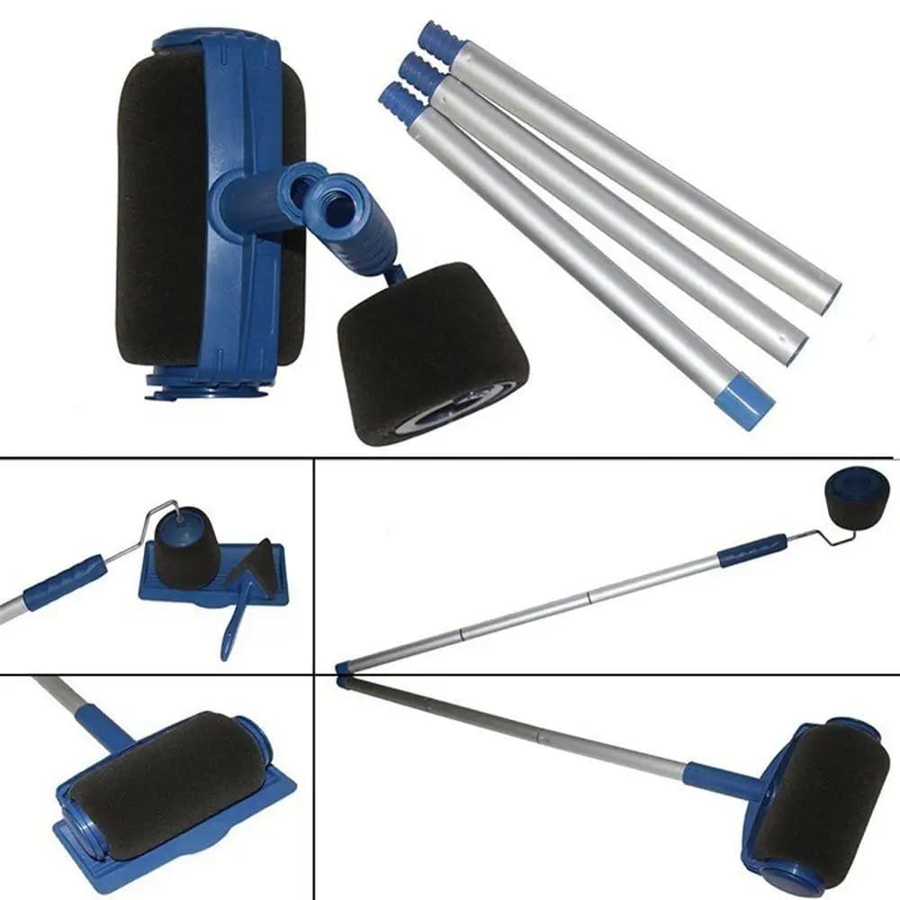 8 pièce/ensemble rouleau de peinture multifonctionnel brosse d'angle poignée outils rouleau de peinture murale bricolage ménage facile à utiliser pinceaux de peinture
