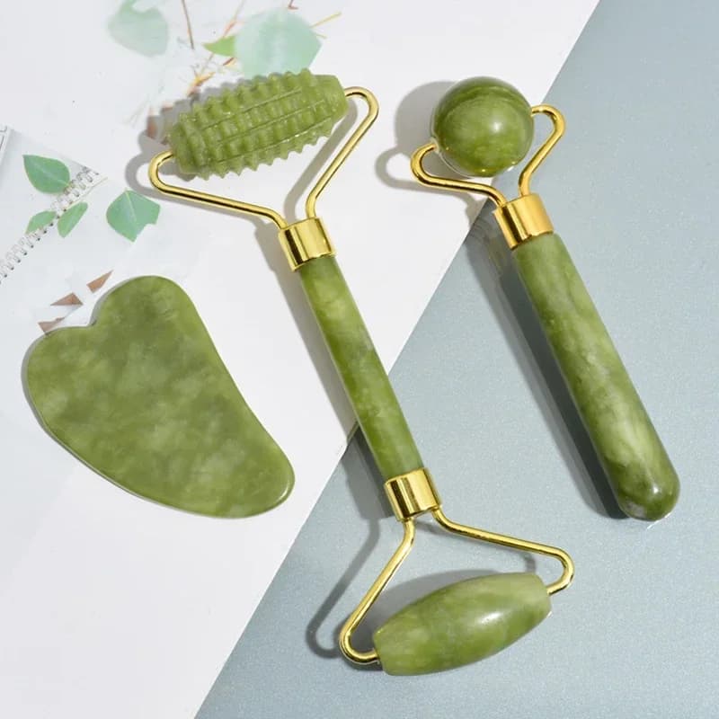 Rouleau de Jade naturel Gua Sha pour le visage