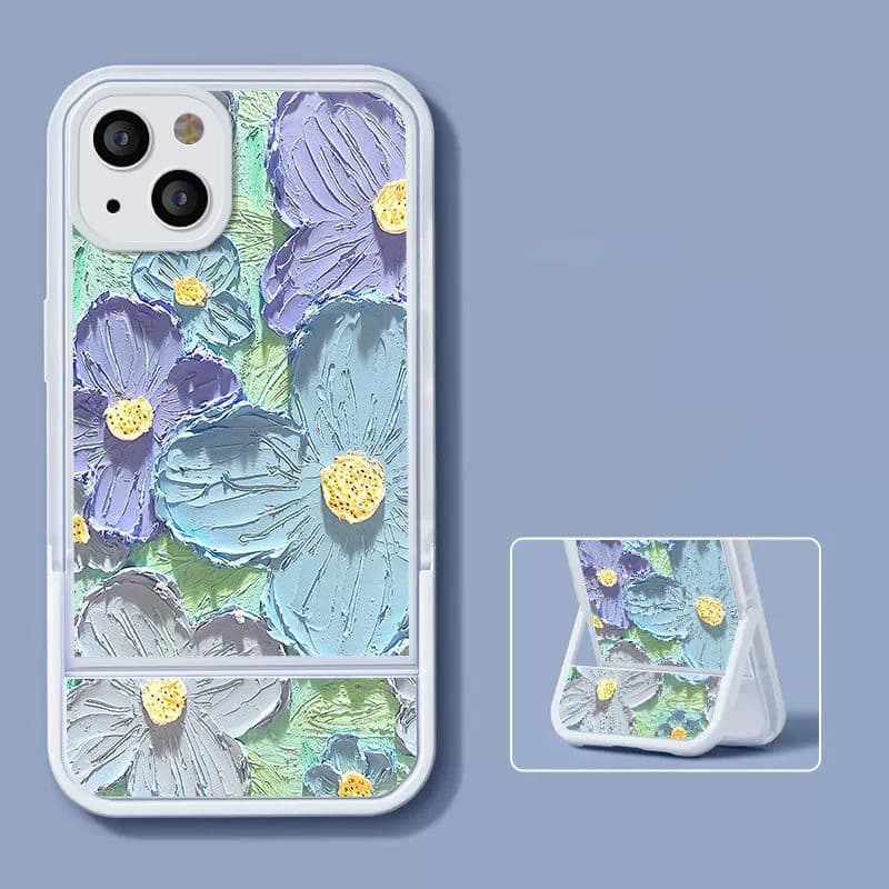 Coque de téléphone à fleurs avec peinture à l'huile