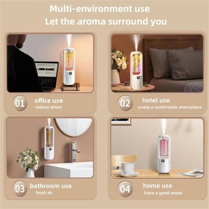 Diffuseur d'huiles essentielles 50 ml, USB, multi-modes, affichage numérique LED, 7 vitesses, affichage mural, purificateur d'air, parfum intelligent