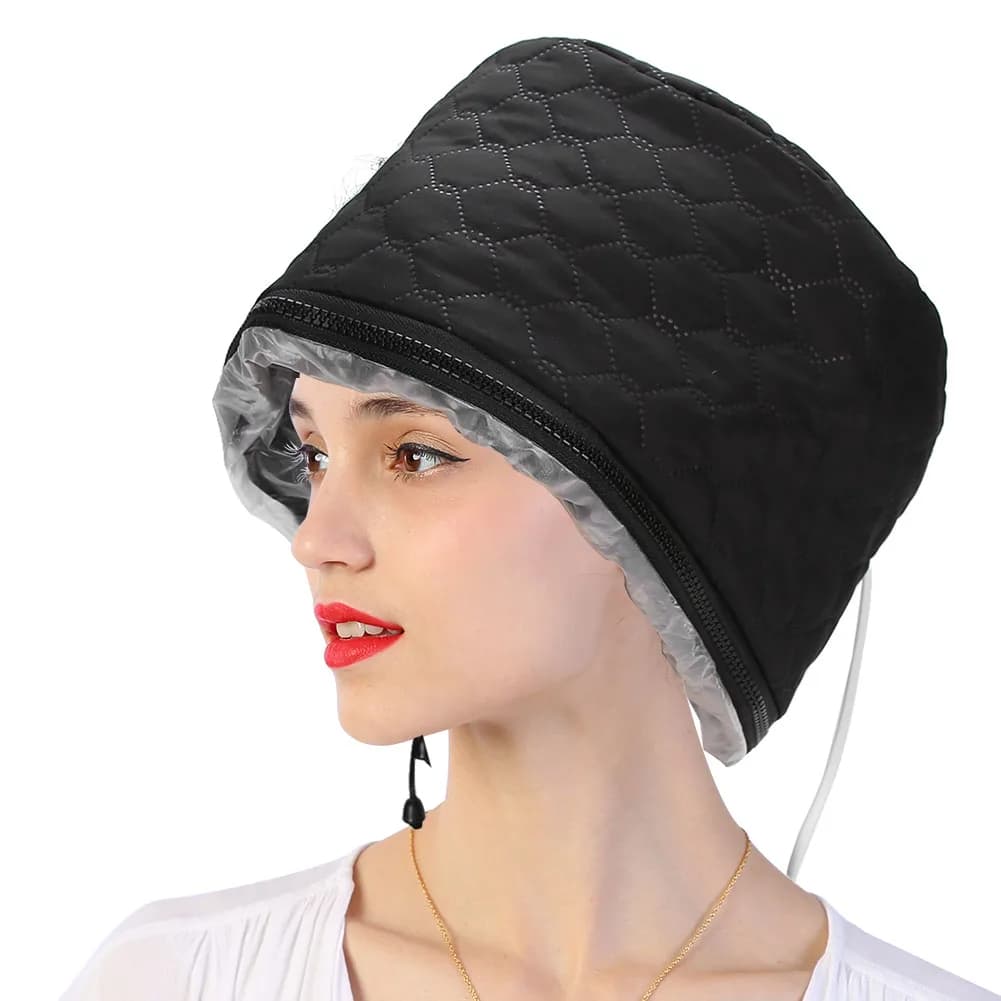 Chapeau portatif chapeau de traitement d'huile chaude chapeau chauffant chapeau de chauffage électrique domestique chapeau de traitement d'huile chaude réglable pour les soins des cheveux