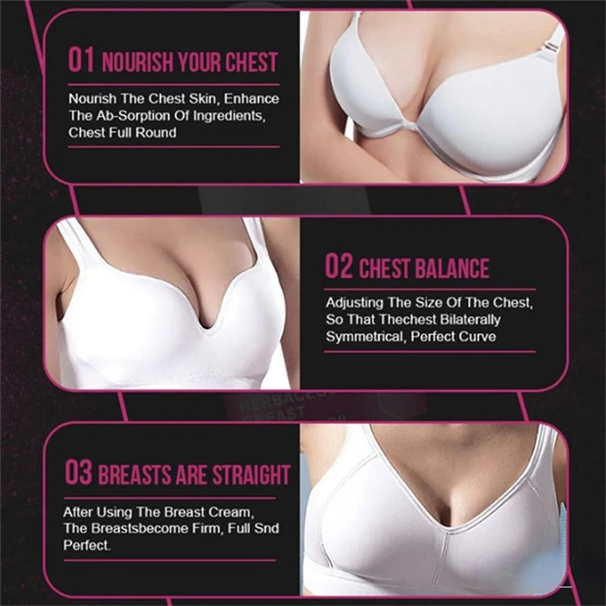 Crème à l'huile essentielle pour l'amélioration des seins
