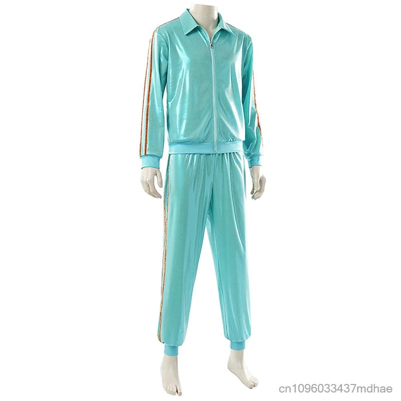 Costume de scène rétro disco pour adultes unisexe, années 80, paillettes, hip hop, performance de danse, costume de sport pour streetwear, club, fête musicale