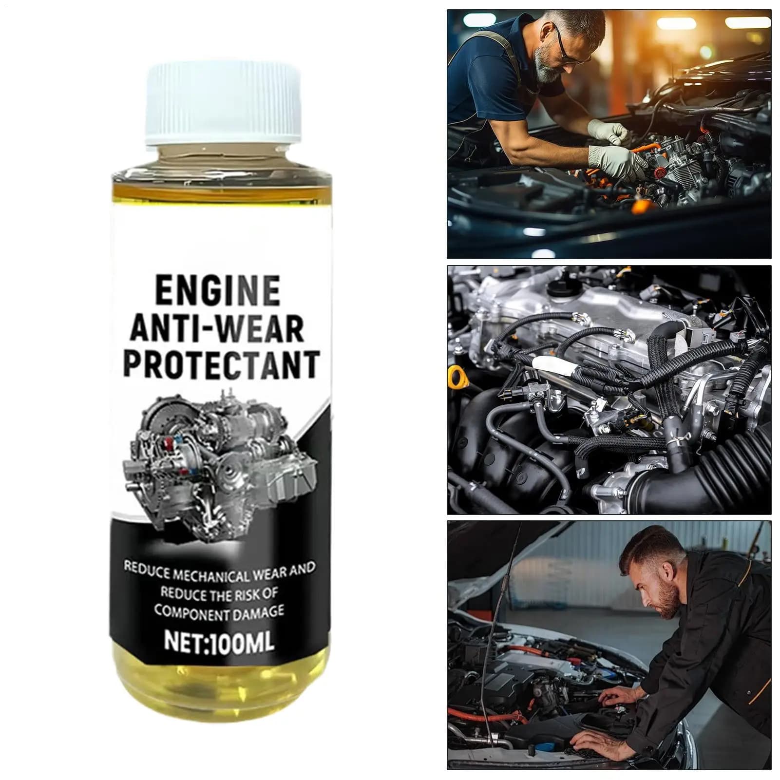 Additif Huile Moteur 100ml Liquide Anti-Bruit Automobile Agent Anti-Usure pour Voiture Camion VR Berline Longue Durée de Vie