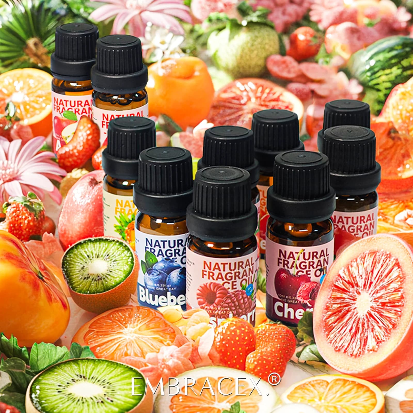 28 types d'huiles essentielles de fruits pour la fabrication de savons et de soins de la peau - Fraise, Citron, Mangue, Cerise, Framboise