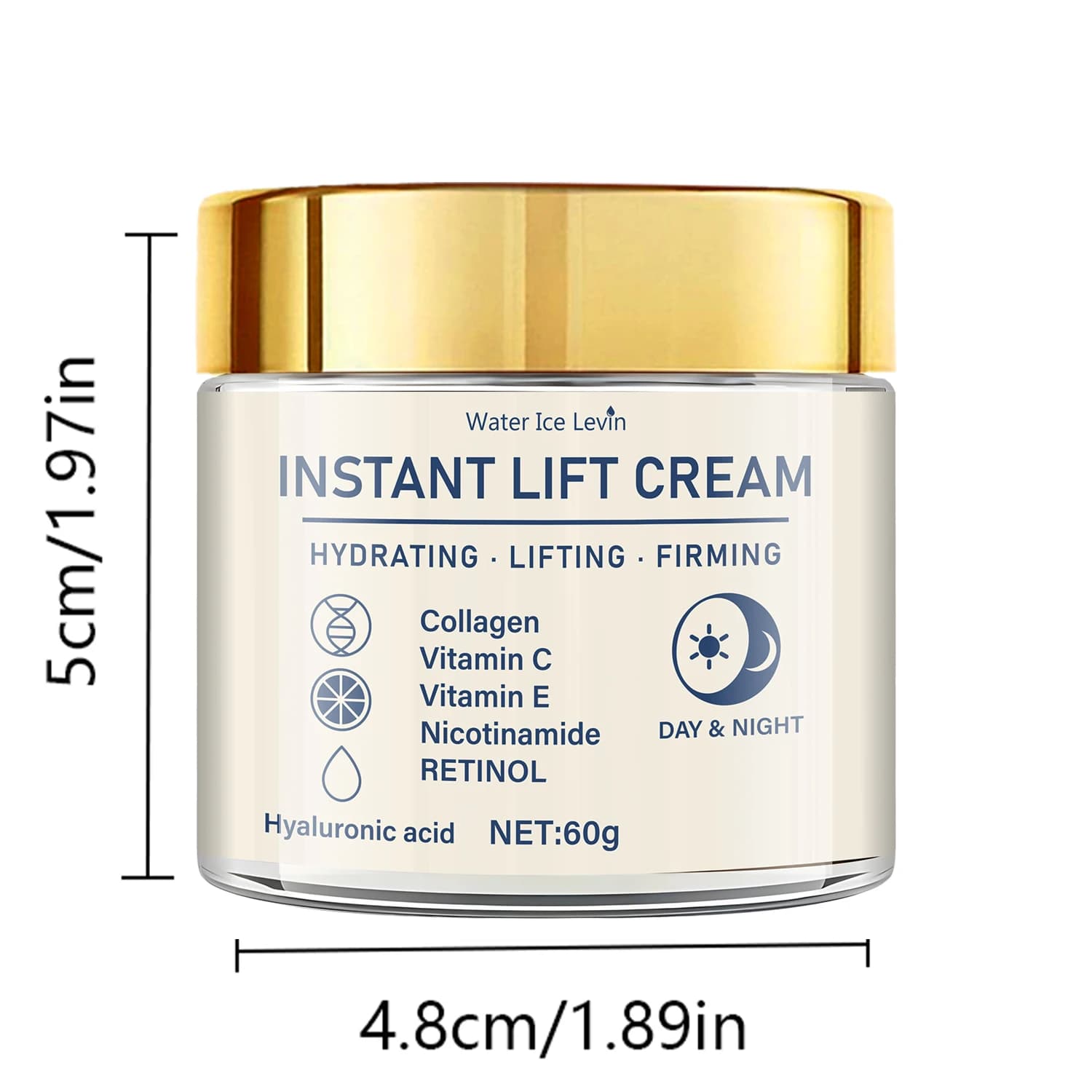 Crème raffermissante et liftante pour le visage - Riche en acide hyaluronique et en rétinol, resserre et lifte la peau, hydrate la peau, convient à tous les types de peau, produit de soin quotidien