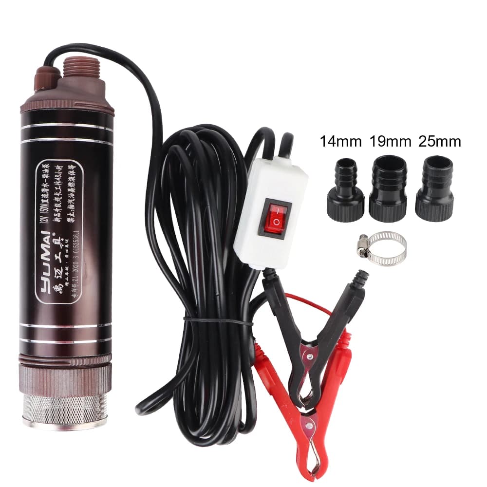 Pompe à huile auto-amorçante haute puissance pour pomper l'huile Diesel eau Submersible 45L/min Mini coque en alliage d'aluminium transfert de carburant 12V