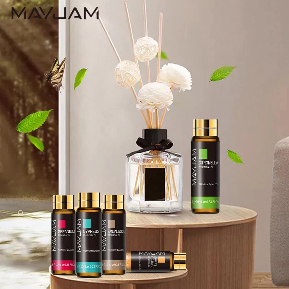 Huile essentielle de lavande 10 ml pour diffuseur, patchouli, encens, bergamote, cèdre, bois de santal, arbre à thé, huile aromatique