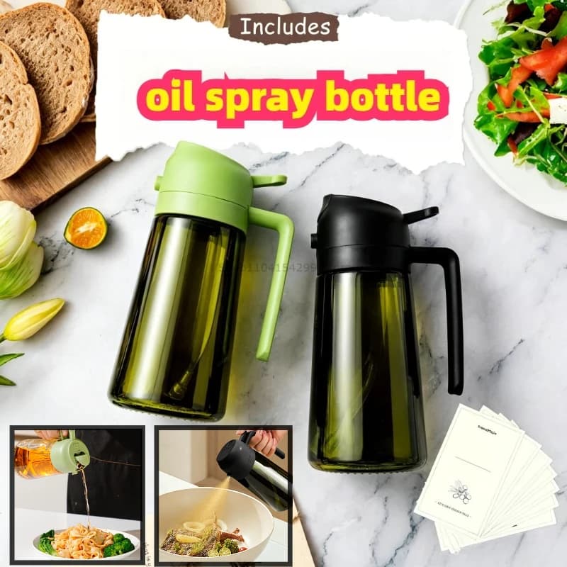 Pulvérisateur d'huile 2-en-1 de 500 ml pour la cuisine