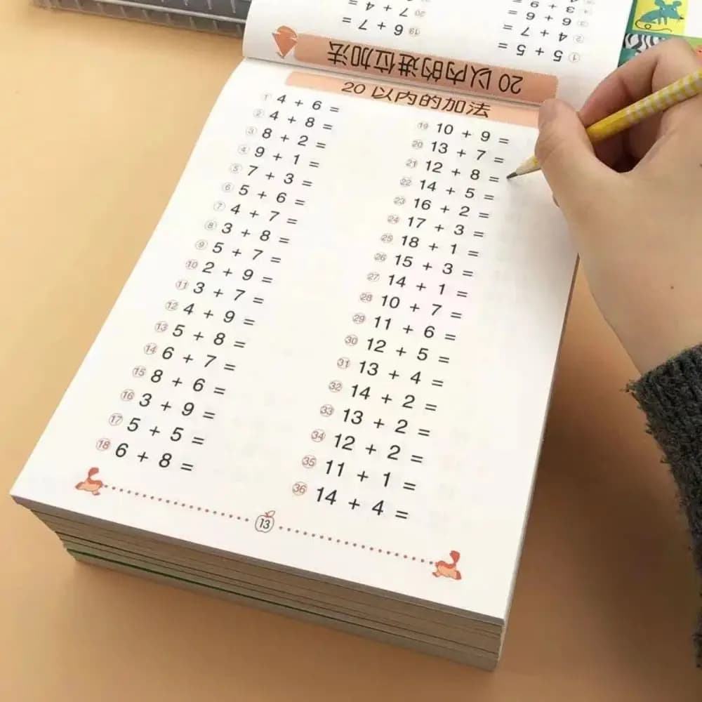 Livres d'exercices d'arithmétiques d'addition et de soustraction de 64 pages, calcul rapide 10 à 100, livres d'arithmétiques mathématiques, formation en mathématiques