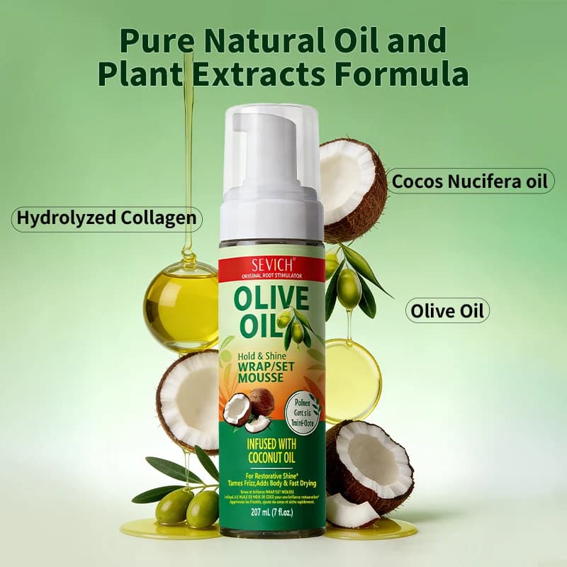 Mousse coiffante à l'huile d'olive 270 ml – Fixation longue durée