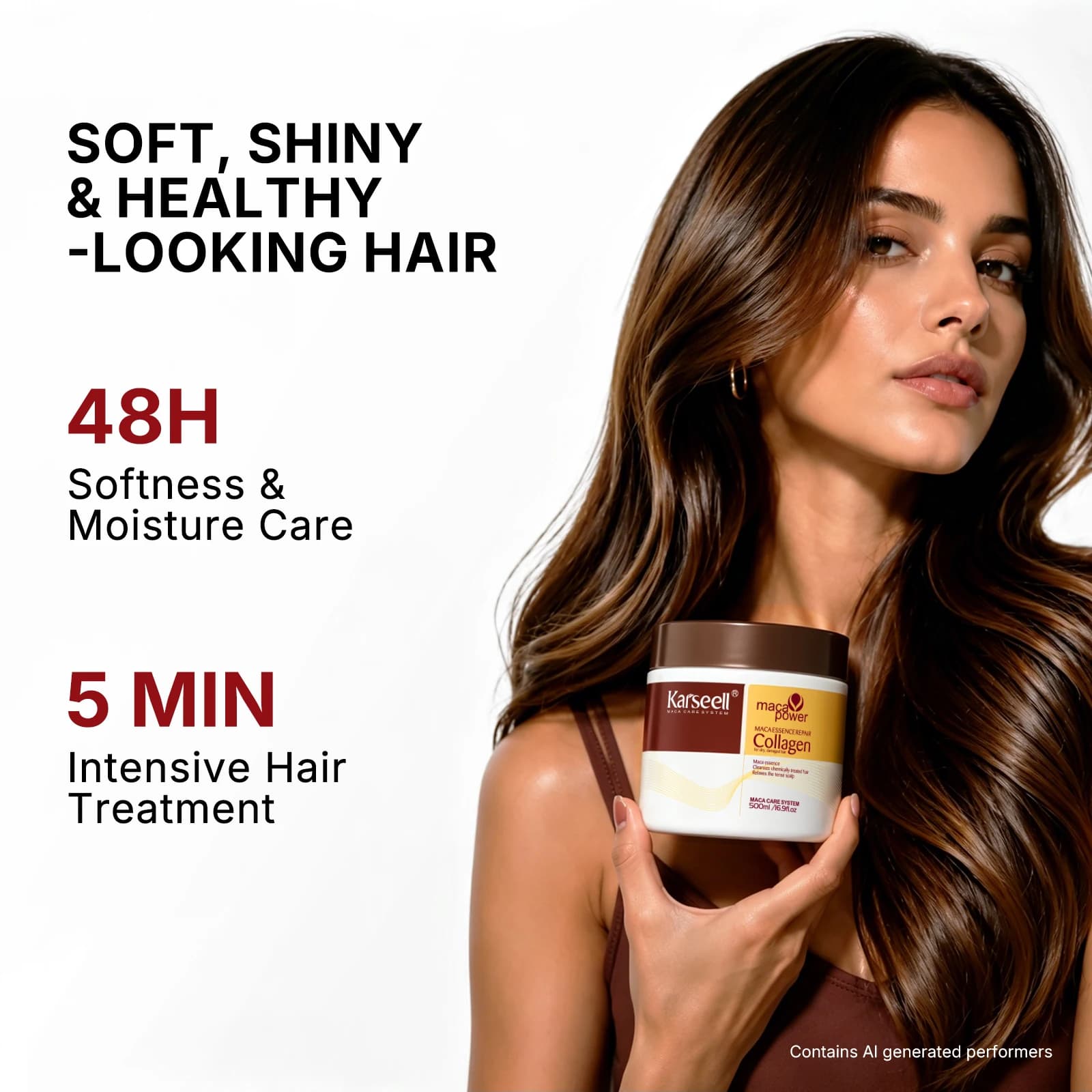 Karseell traitement capillaire au collagène réparation profonde conditionnement huile d'argan masque capillaire Essence pour cheveux secs et endommagés 100 ml/500 ml