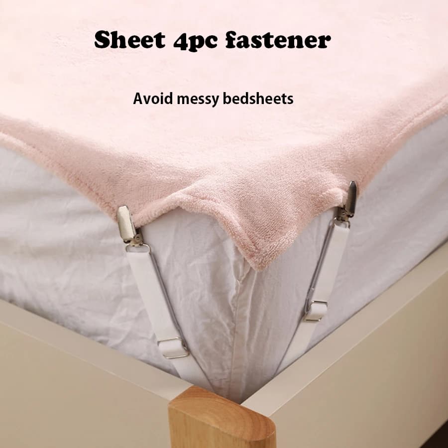 Clips pour drap de lit, sangles de support de drap de lit réglables, ensemble de 4 Clips de literie élastiques, attaches pour maison, hôtel