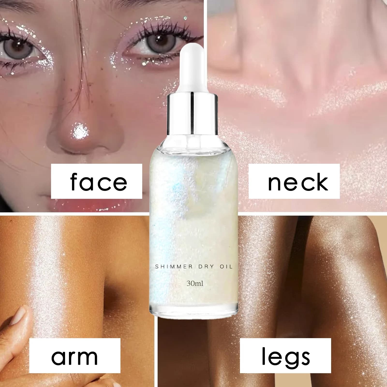 Surligneur liquide huile maquillage cosmétique haute brillance paillettes visage corps miroitant surligneur imperméable longue durée femmes beauté