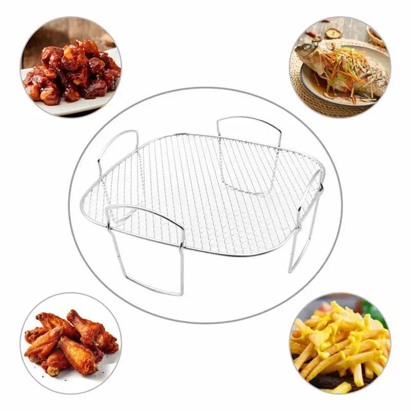 Grille de cuisson empilable en acier inoxydable pour friteuse à air et four