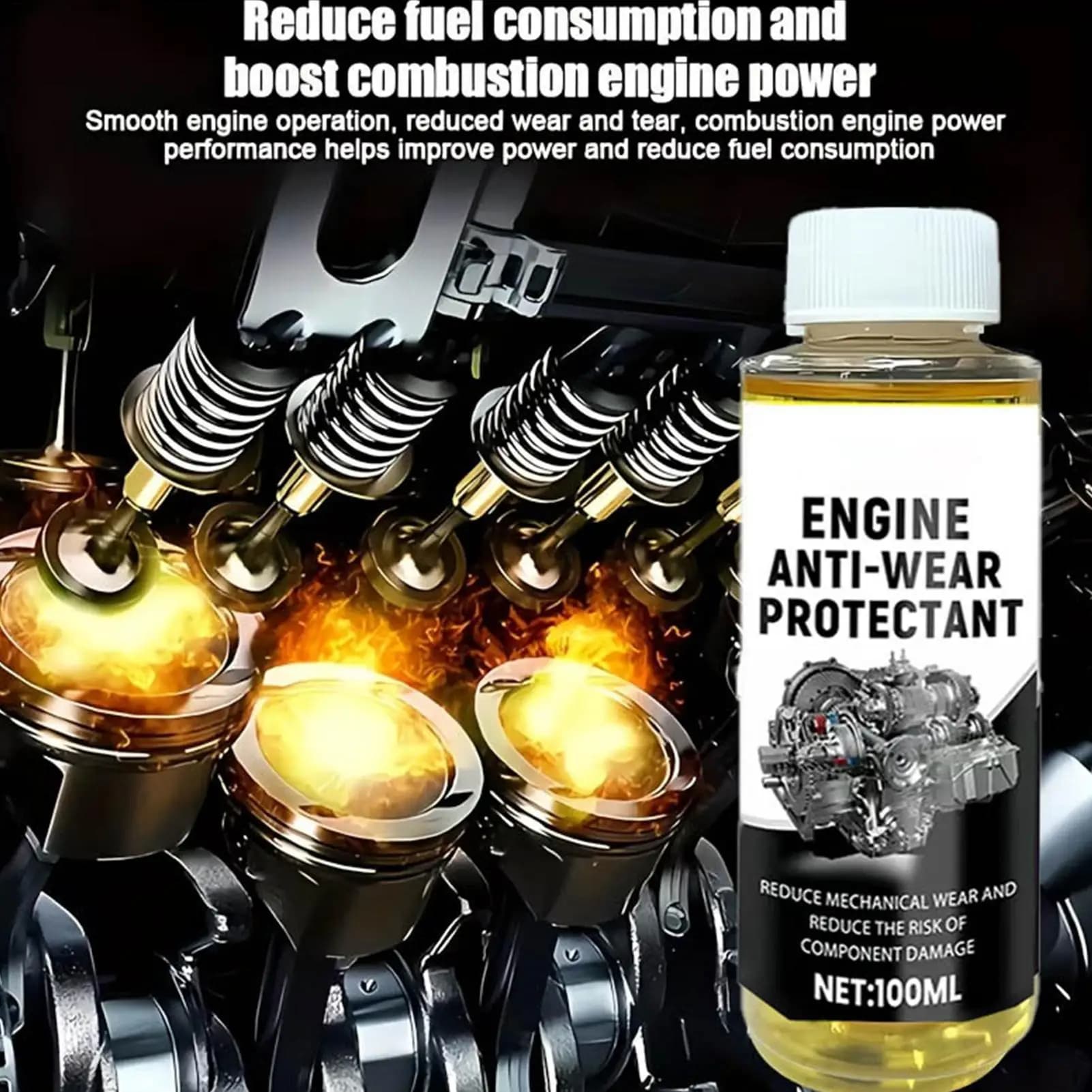 Additif Huile Moteur 100ml Liquide Anti-Bruit Automobile Agent Anti-Usure pour Voiture Camion VR Berline Longue Durée de Vie