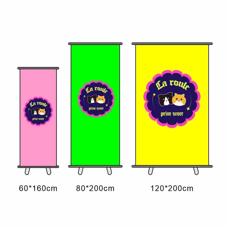 Support de bannière enroulable personnalisé, écran d'affiche de drapeau 80x200cm, alliage d'aluminium de haute qualité avec couverture de conception graphique gratuite