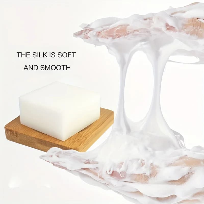 Huiles essentielles de savon fait à la main en soie, 4 pièces x 100g, ingrédients végétaux 100% naturels, nettoyage en profondeur et hydrate, unisexe pour un usage domestique
