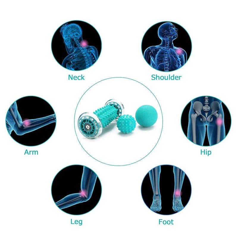 Kit de boules de Massage pour masseur de pieds, Yoga, Sport, Fitness, pour main, jambe, dos, thérapie des douleurs, récupération des points de déclenchement des tissus profonds